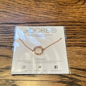 Bracelet Adore Organic Circle in Rose Gold with Crystals from Swarovski